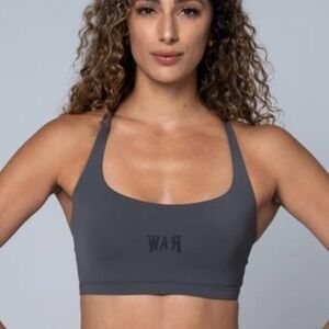 NWT Rawgear Sports Bra Double Cross Back Athletic Fitness Sports Bra Size L